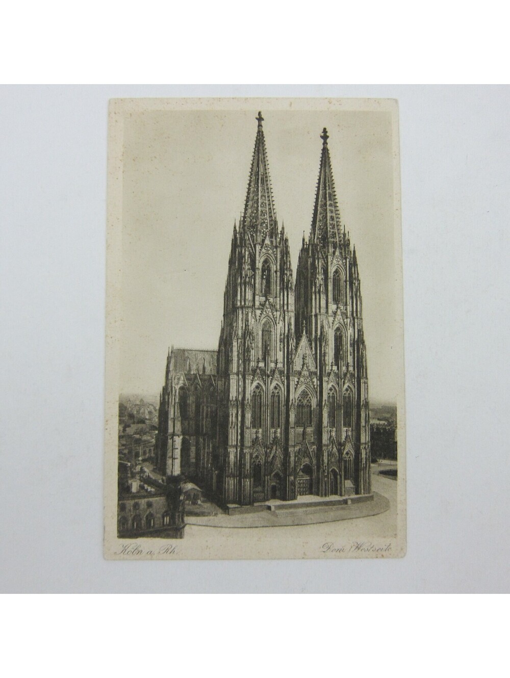 Postcard Cologne Germany Cathedral West Side Photo-engraving Antique UNPOSTED